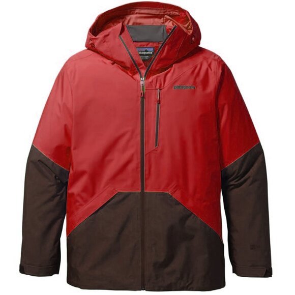 Mint $370 Patagonia H2No Snowshot Shell Jacket!  XXL  Red & Brown  Recco - Picture 1 of 2